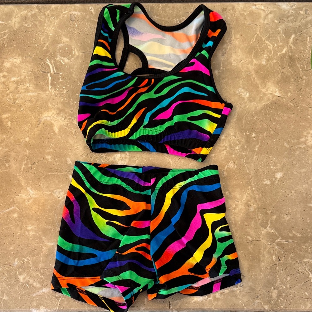 Colorful Zebra Print Sports Set